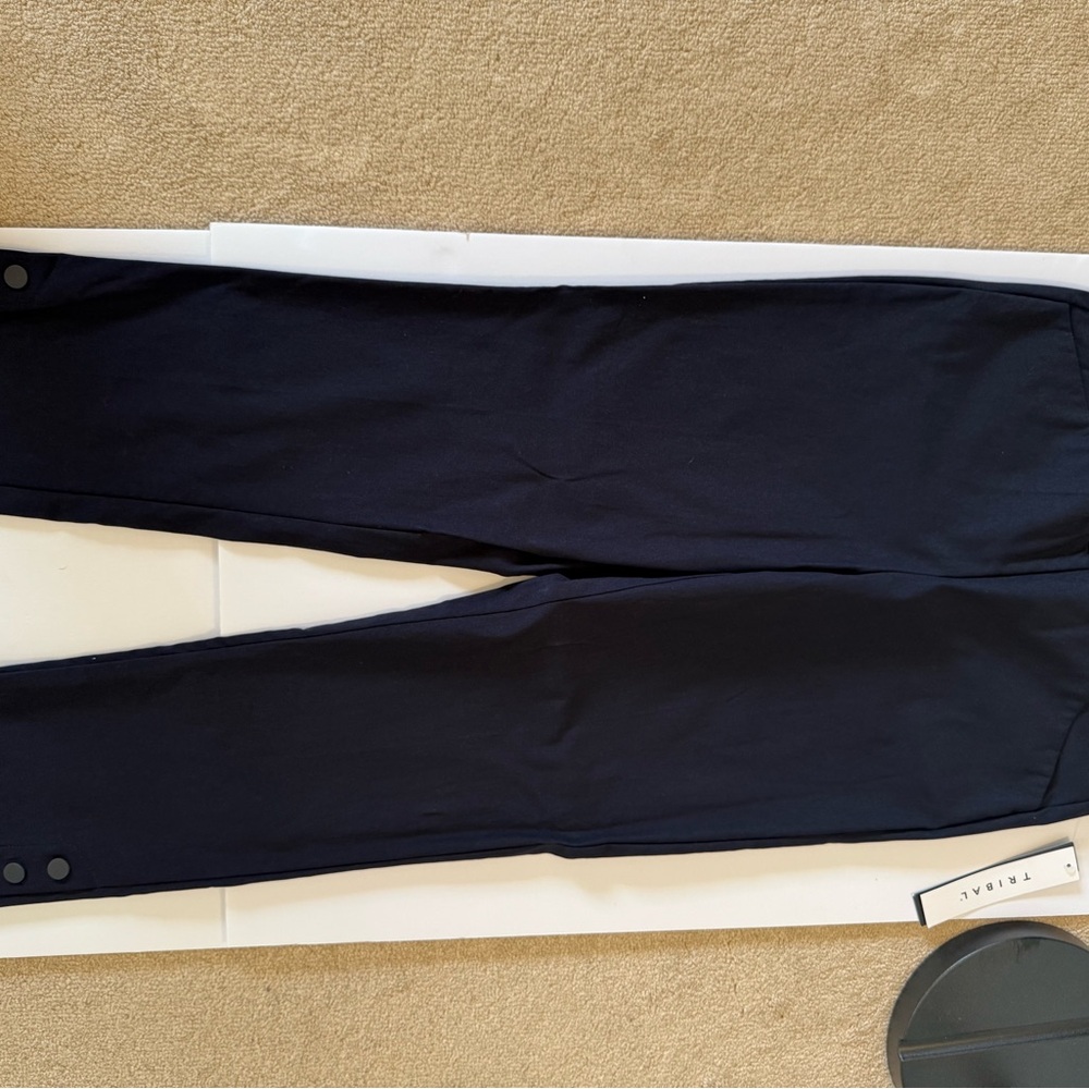 Tribal Fia Snap Button Capri Navy Blue Pants